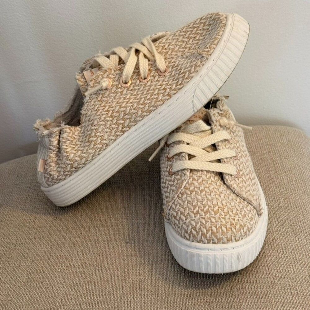 Tommy Bahama Women’s Size 7.5 Beige Woven Boho Slip On Sneakers Coastal Grandma